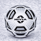Nivia Black & White Stitched FB - 278 Football (Size 5)