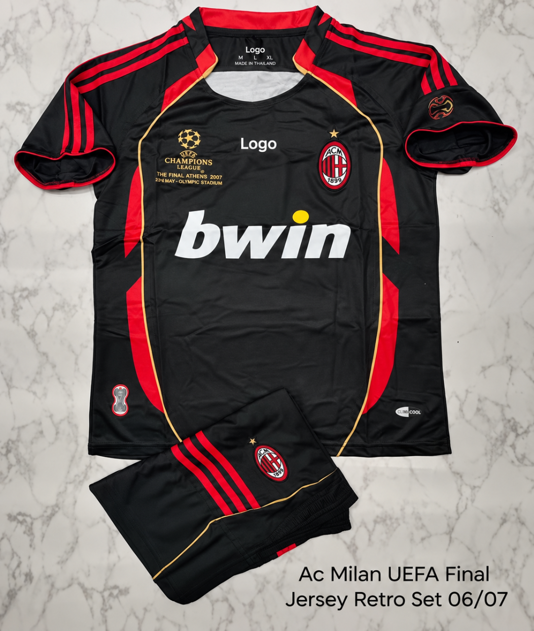 AC Milan UEFA Final 2006/07 Retro Football Jersey Set (Jersey + Shorts)