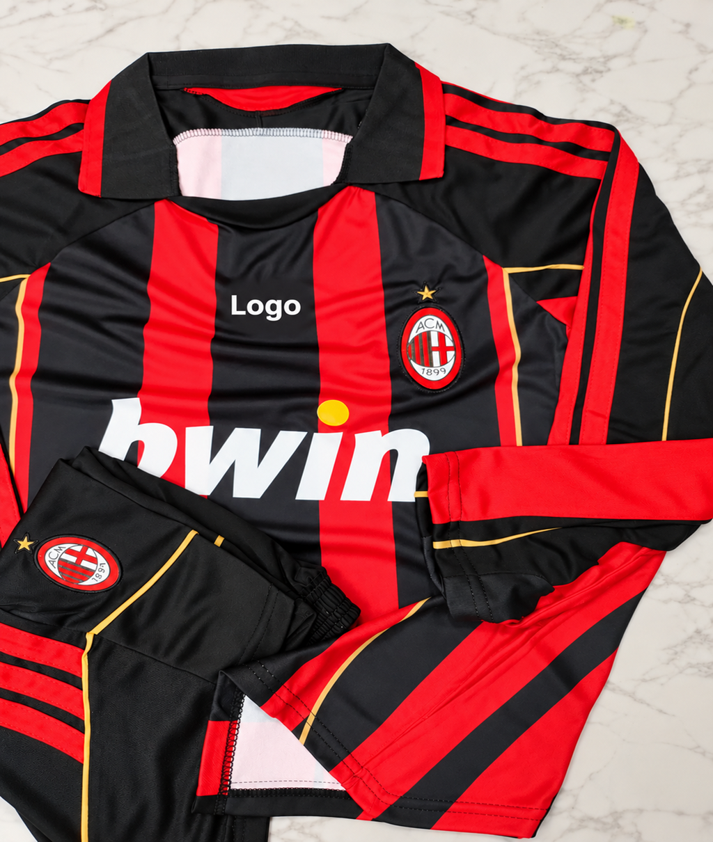 AC Milan Home 2006/07 Retro Full Sleeves Football Jersey Set (Jersey + Shorts)
