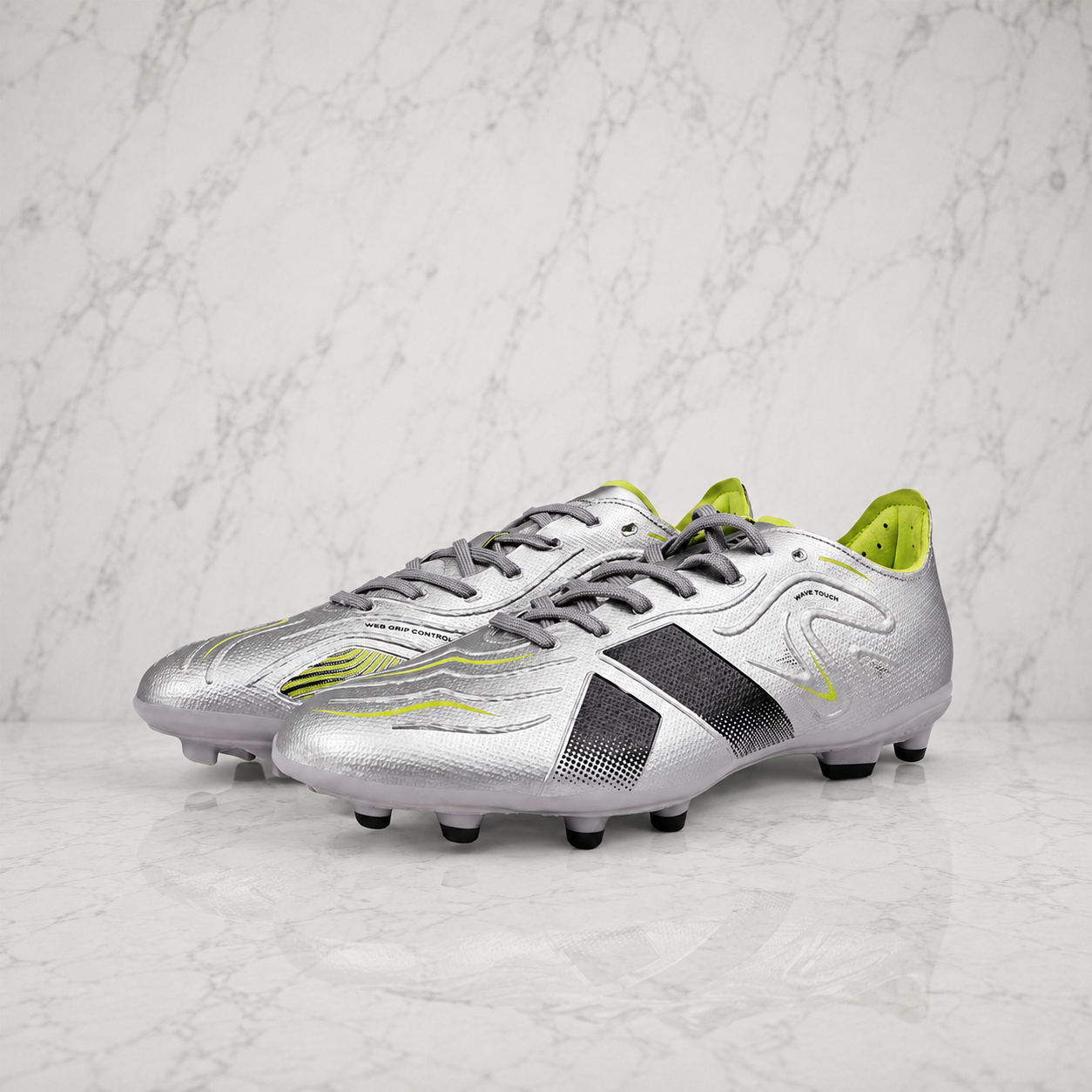 Nivia Ashtang 3.0 Football Studs FB-1670 Silver/Black