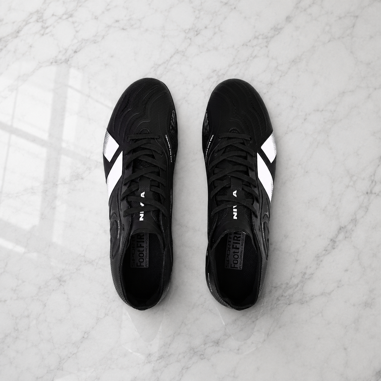 Nivia Ashtang 3.0 Football Studs FB-1670 Black/White
