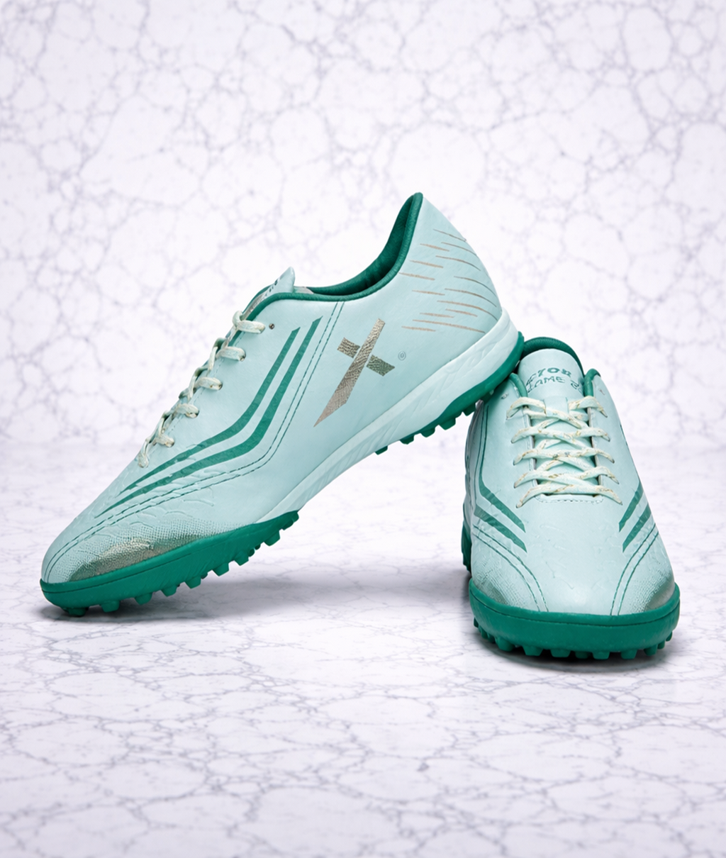 Vector X Flame 2.0 Cyan/Green Football Turf Shoes