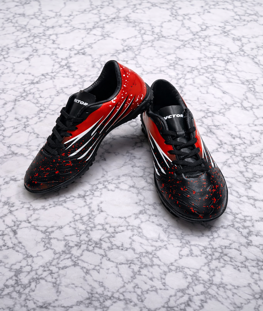 Vector X Fizer 7.0 Black/Red Football Turf Shoes