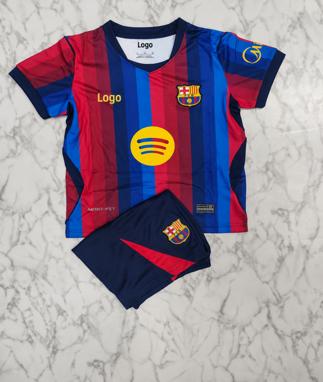 FC Barcelona Home 26/27 Imported Kids Football Jersey Set (Jersey + Shorts)