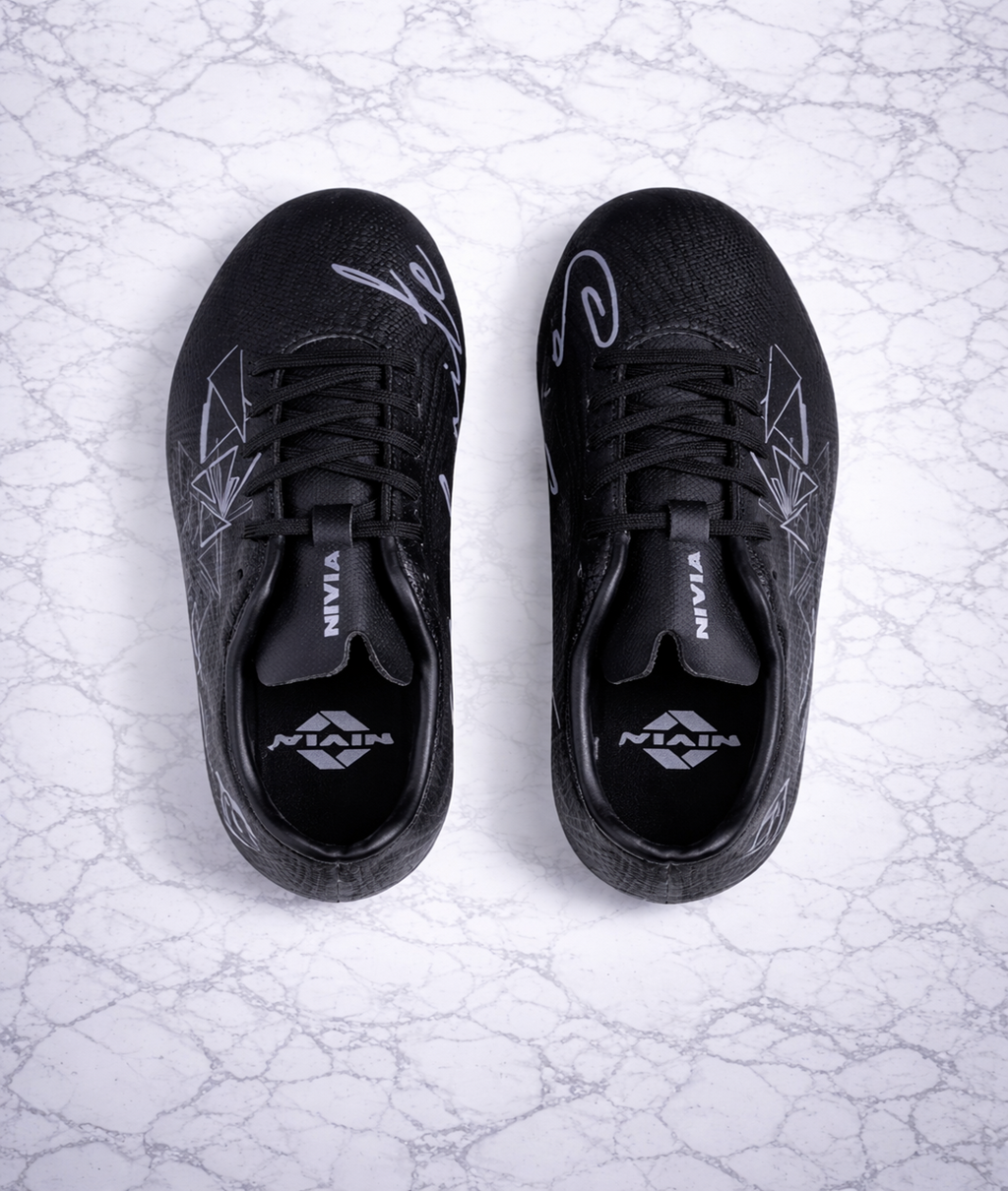 Nivia FB-1659 Carbonite 7.0 Black Football Stud Shoes