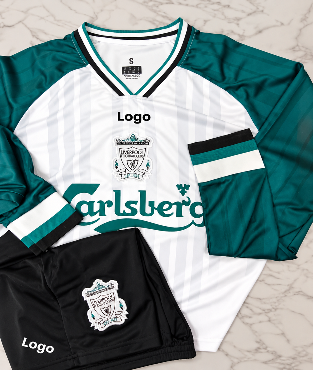 Liverpool Away 1993/95 Retro Full Sleeves Football Jersey Set (Jersey + Shorts)
