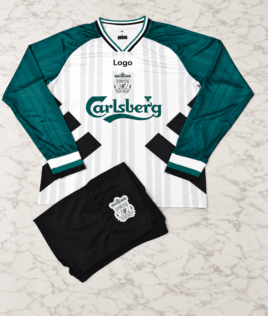 Liverpool Away 1993/95 Retro Full Sleeves Football Jersey Set (Jersey + Shorts)