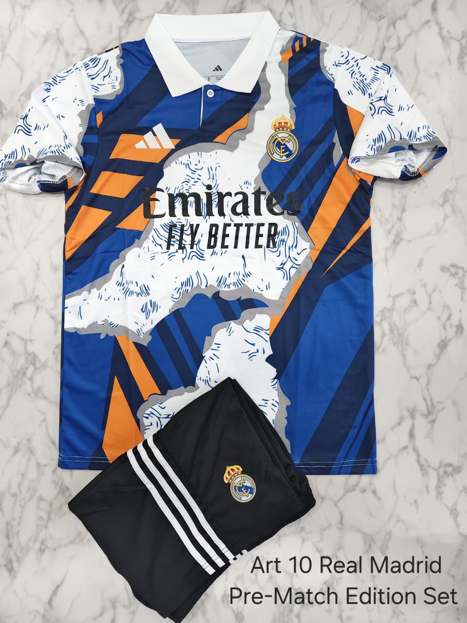 Real Madrid Pre-Match Edition Football Jersey Set (Jersey + Shorts)