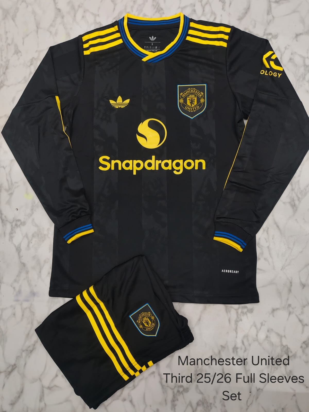 Manchester United Third 25/26 Full Sleeves Football Jersey Set (Jersey + Shorts)