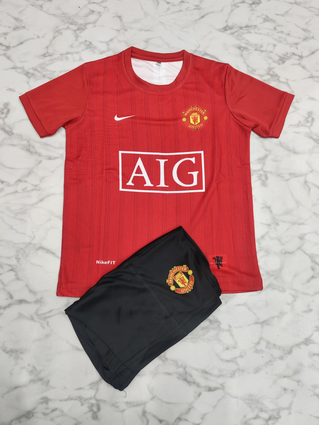 Manchester United Home Retro 08/09 Kids India Football Jersey Set (Jersey + Shorts)