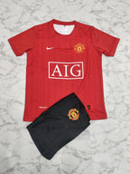 Manchester United Home Retro 08/09 Kids India Football Jersey Set (Jersey + Shorts)