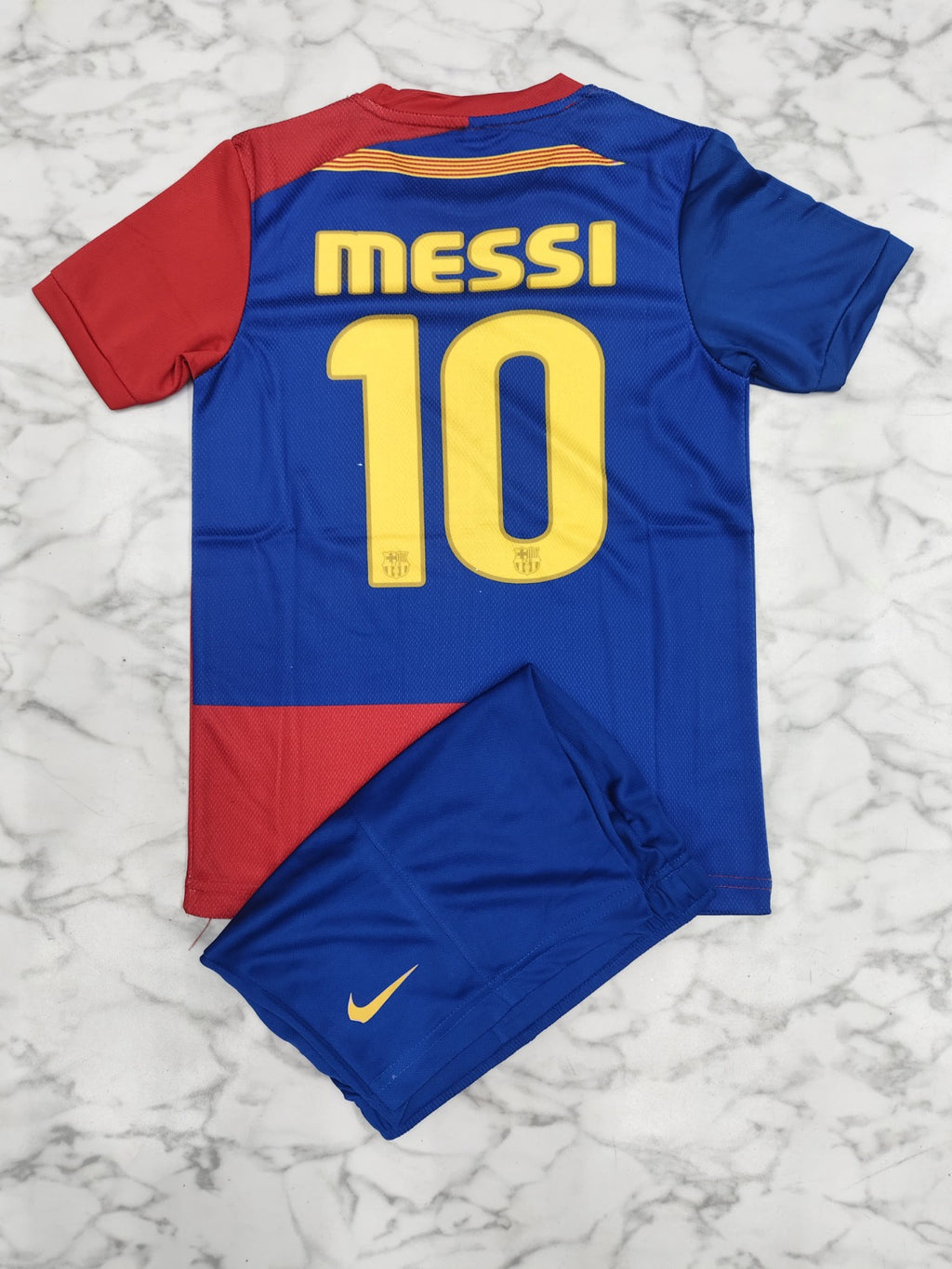 FC Barcelona Home Retro 08/09 Kids India Football Jersey Set (Jersey + Shorts)