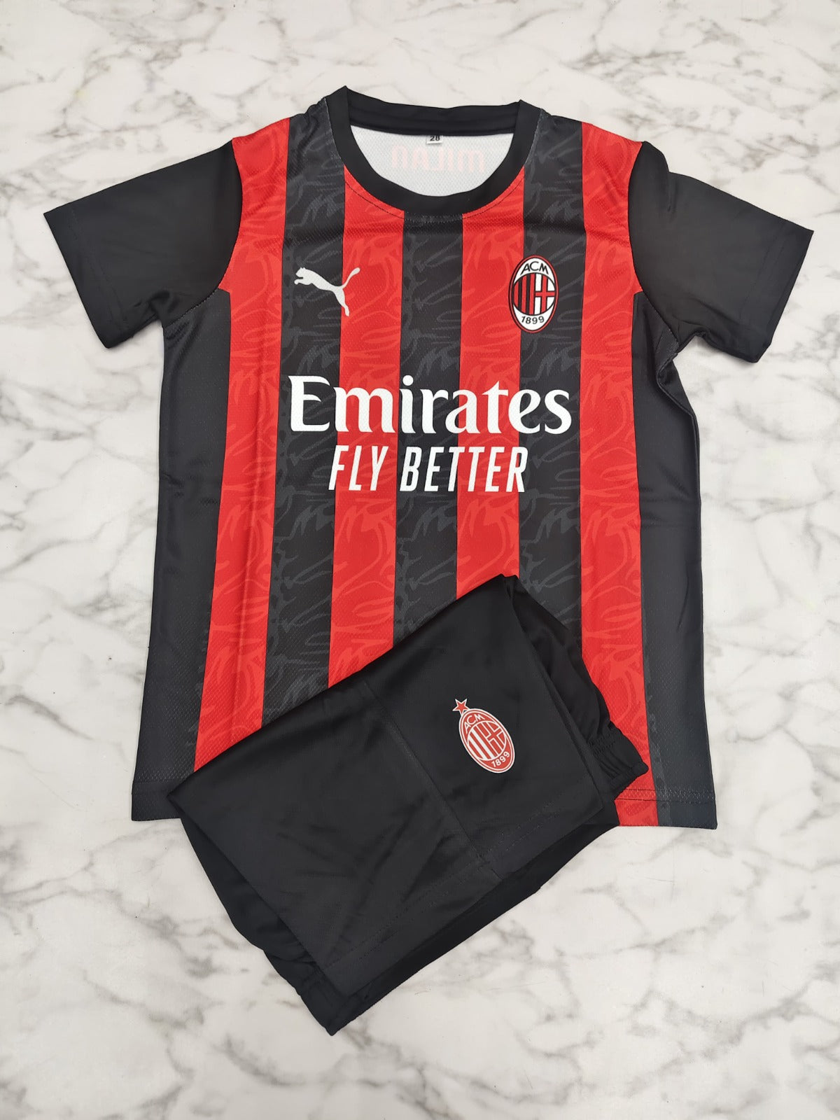AC Milan Home 25/26 Kids India Football Jersey Set (Jersey + Shorts)