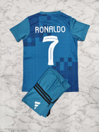Real Madrid Third Retro 11/12 Kids India Football Jersey Set (Jersey + Shorts)