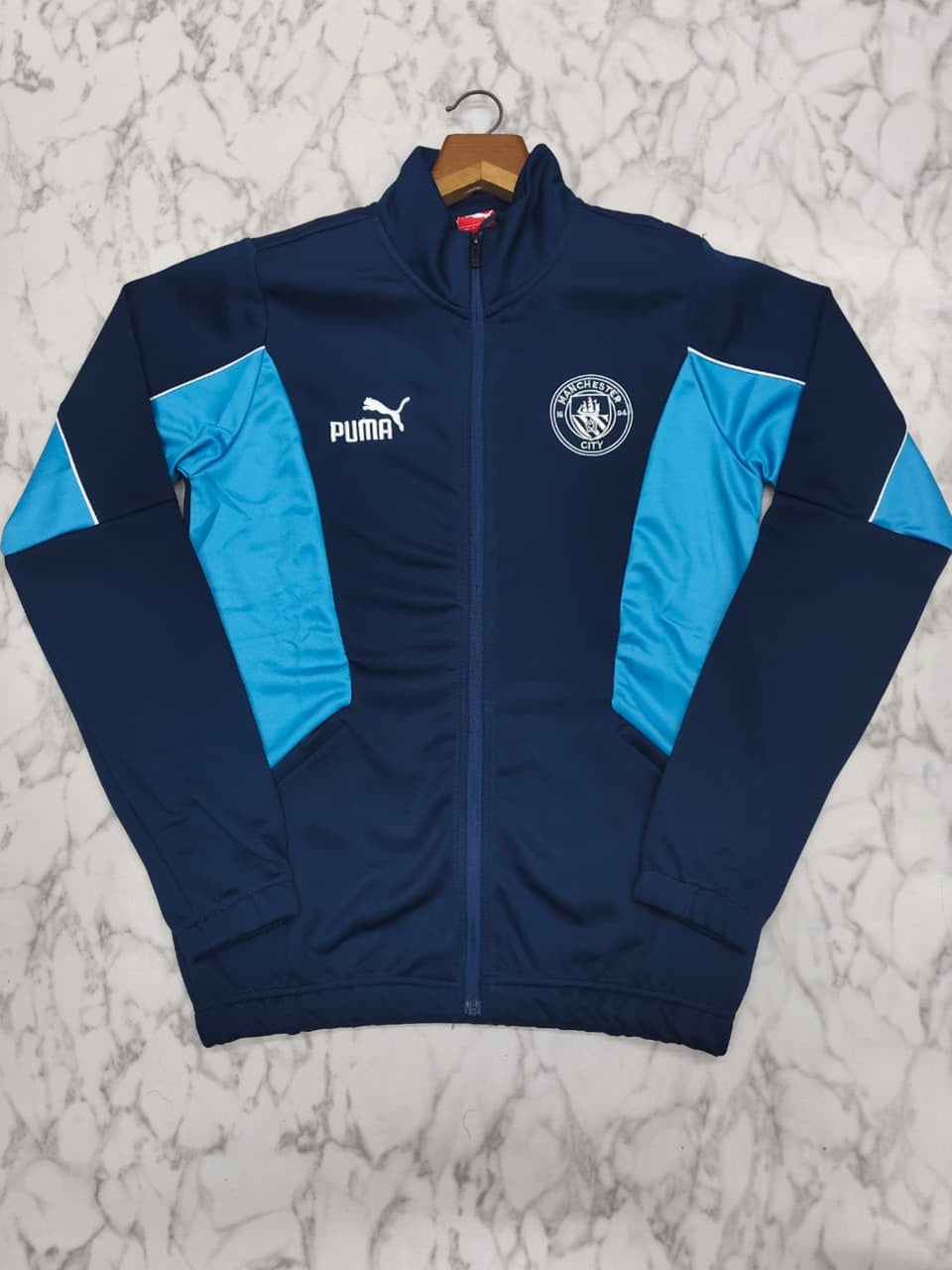 Manchester City Navy Blue & Sky Blue Club Jacket