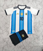 Argentina Home 25/26 Kids India Football Jersey Set (Jersey + Shorts)