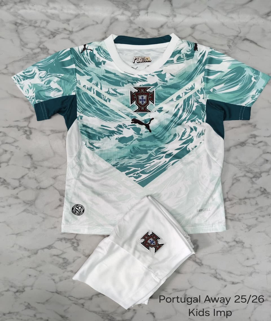 Portugal Away 25/26 Imported Kids Football Jersey Set (Jersey + Shorts)