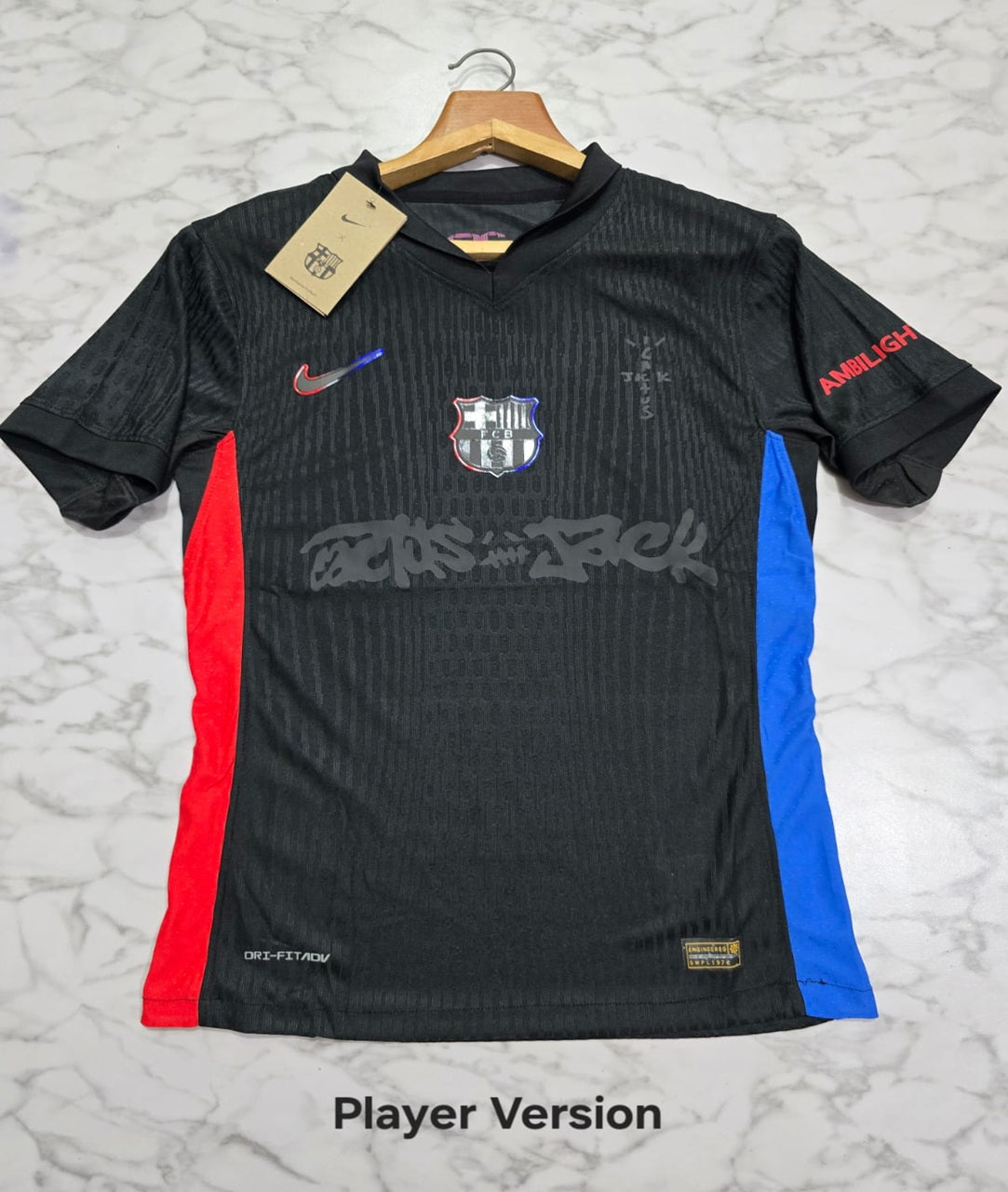 FC Barcelona Away Travis Scott Player Version Football Jersey