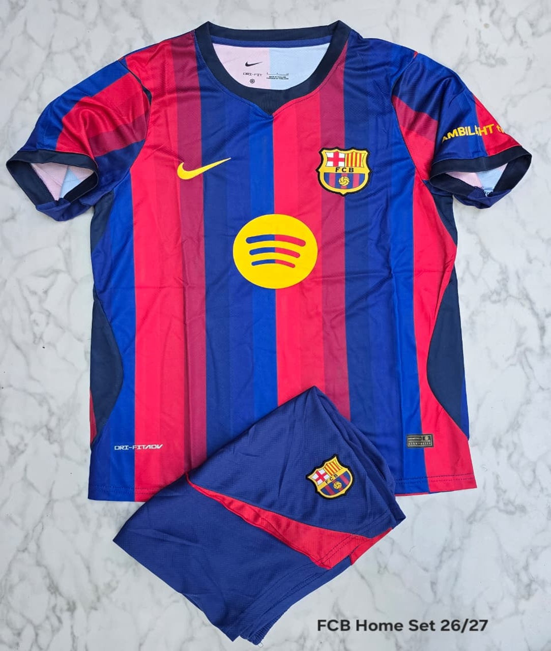 FC Barcelona Home 26/27 Football Jersey Set (Jersey + Shorts)