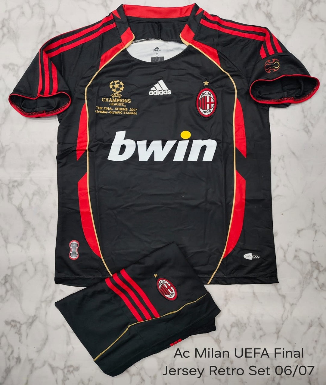 AC Milan UEFA Final 2006/07 Retro Football Jersey Set (Jersey + Shorts)