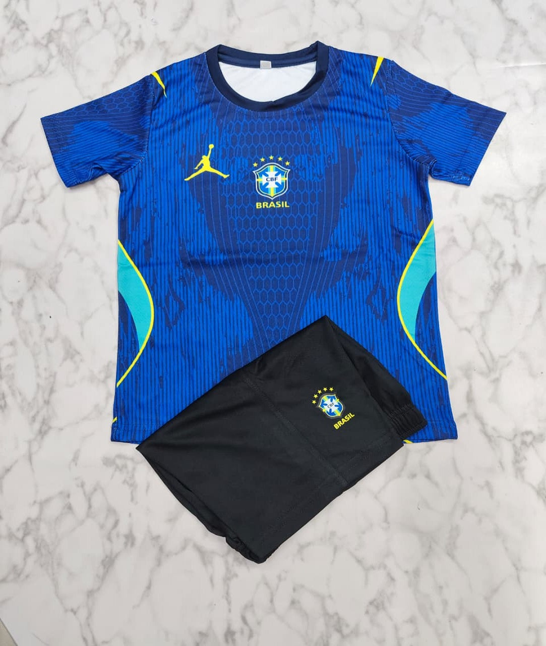 Brazil Away 25/26 Kids India Football Jersey Set (Jersey + Shorts)