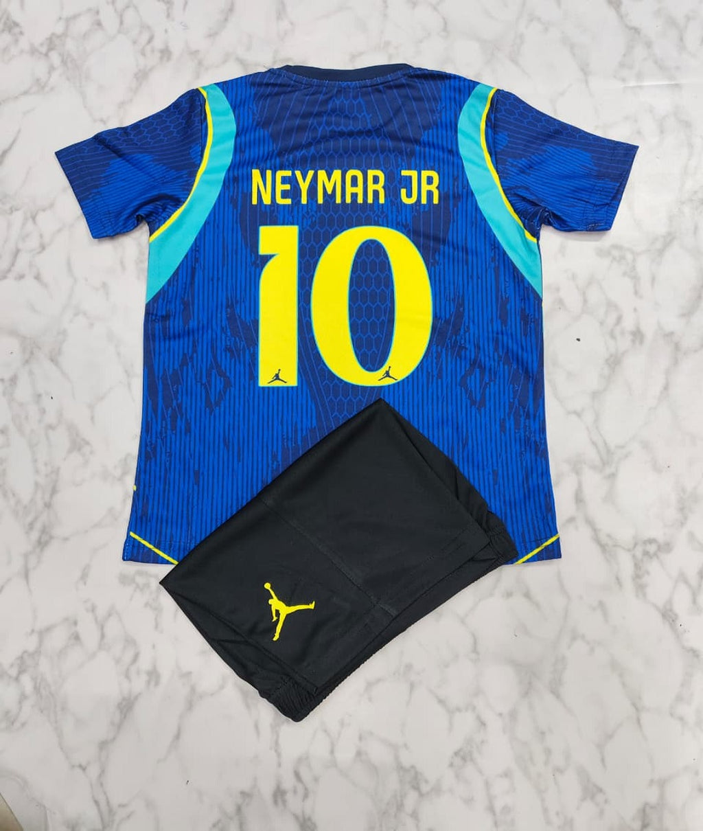 Brazil Away 25/26 Kids India Football Jersey Set (Jersey + Shorts)