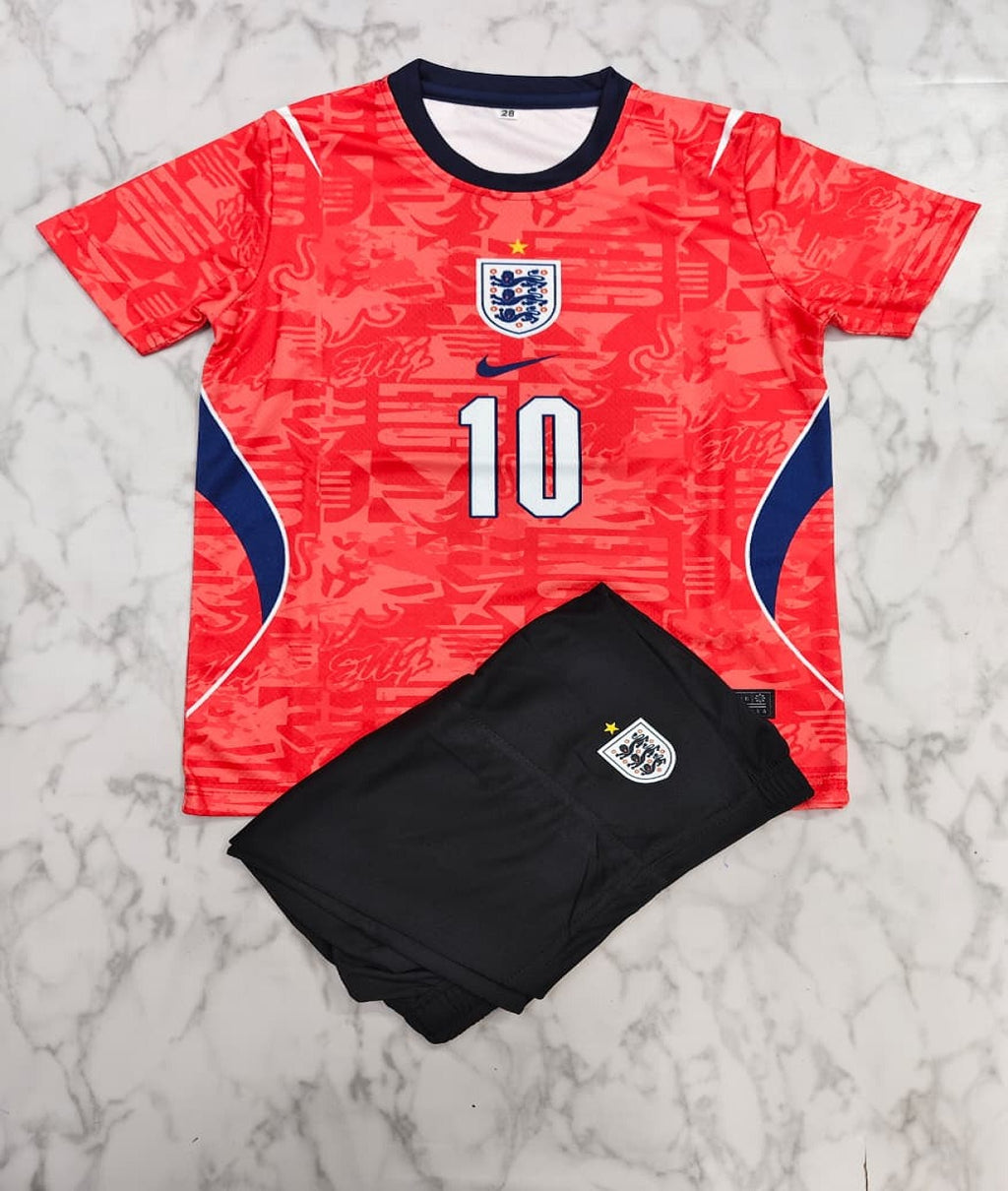 England Away 25/26 Kids India Football Jersey Set (Jersey + Shorts)