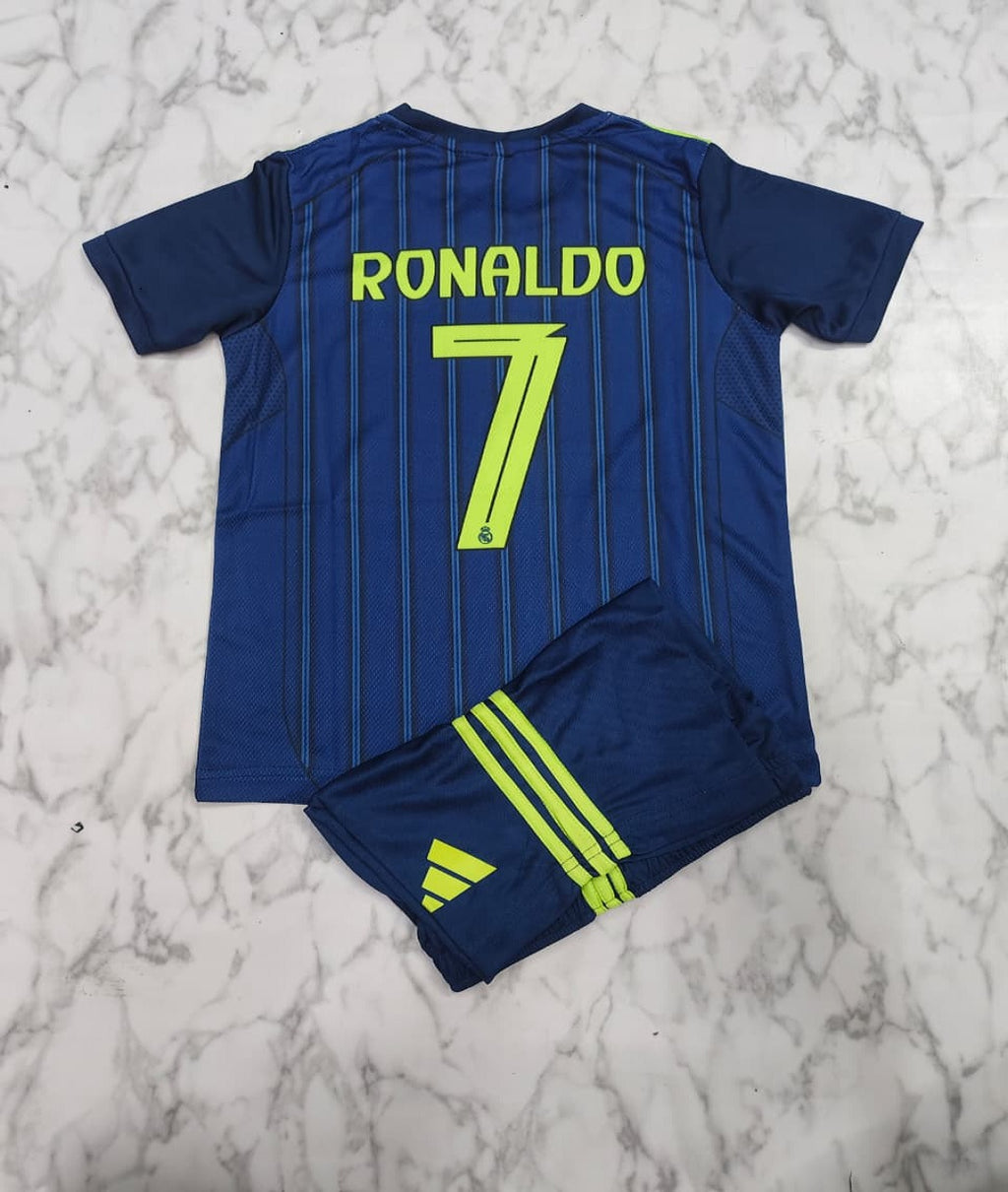 Real Madrid Away Retro 12/13 Kids India Football Jersey Set (Jersey + Shorts)