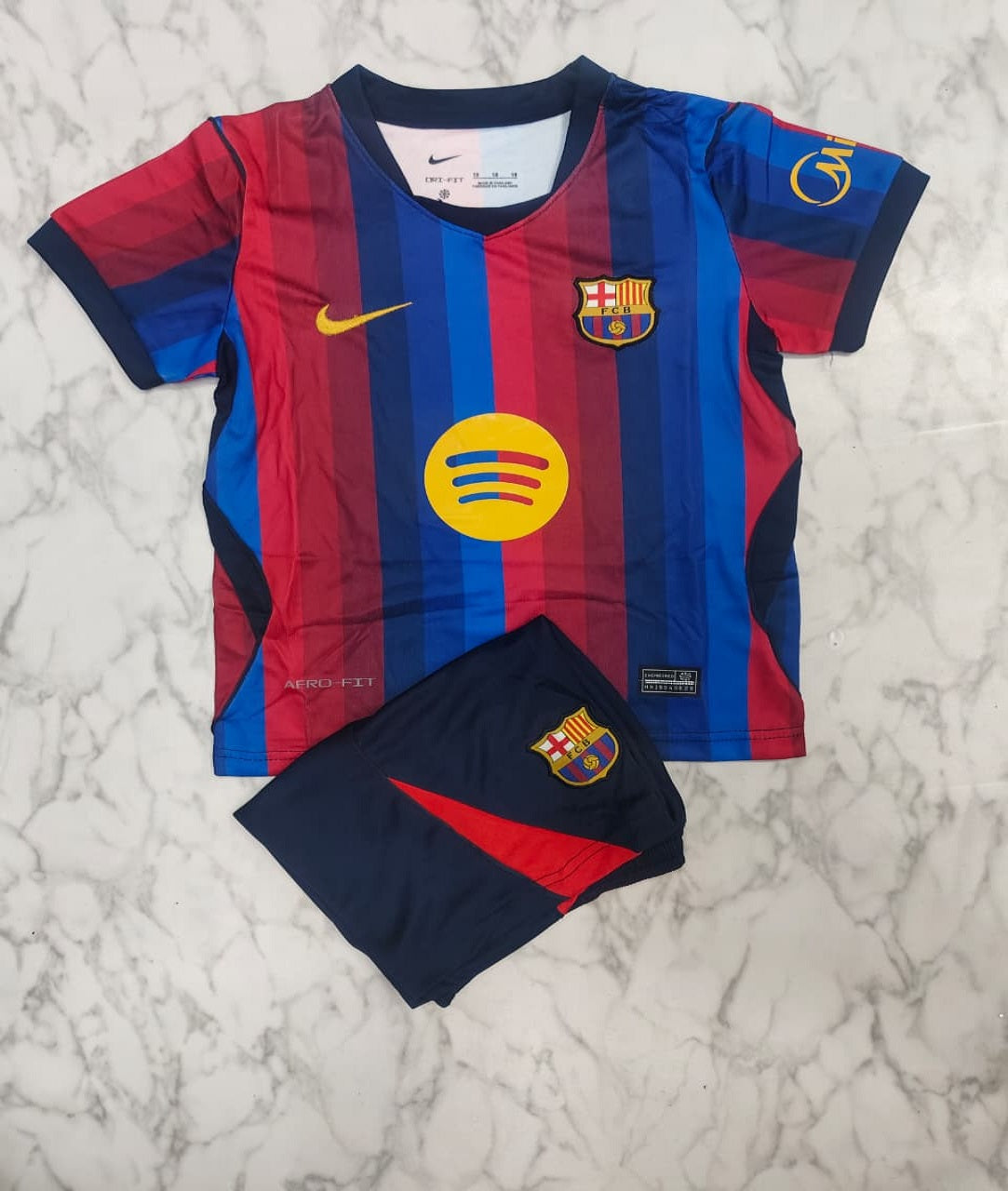 FC Barcelona Home 26/27 Imported Kids Football Jersey Set (Jersey + Shorts)