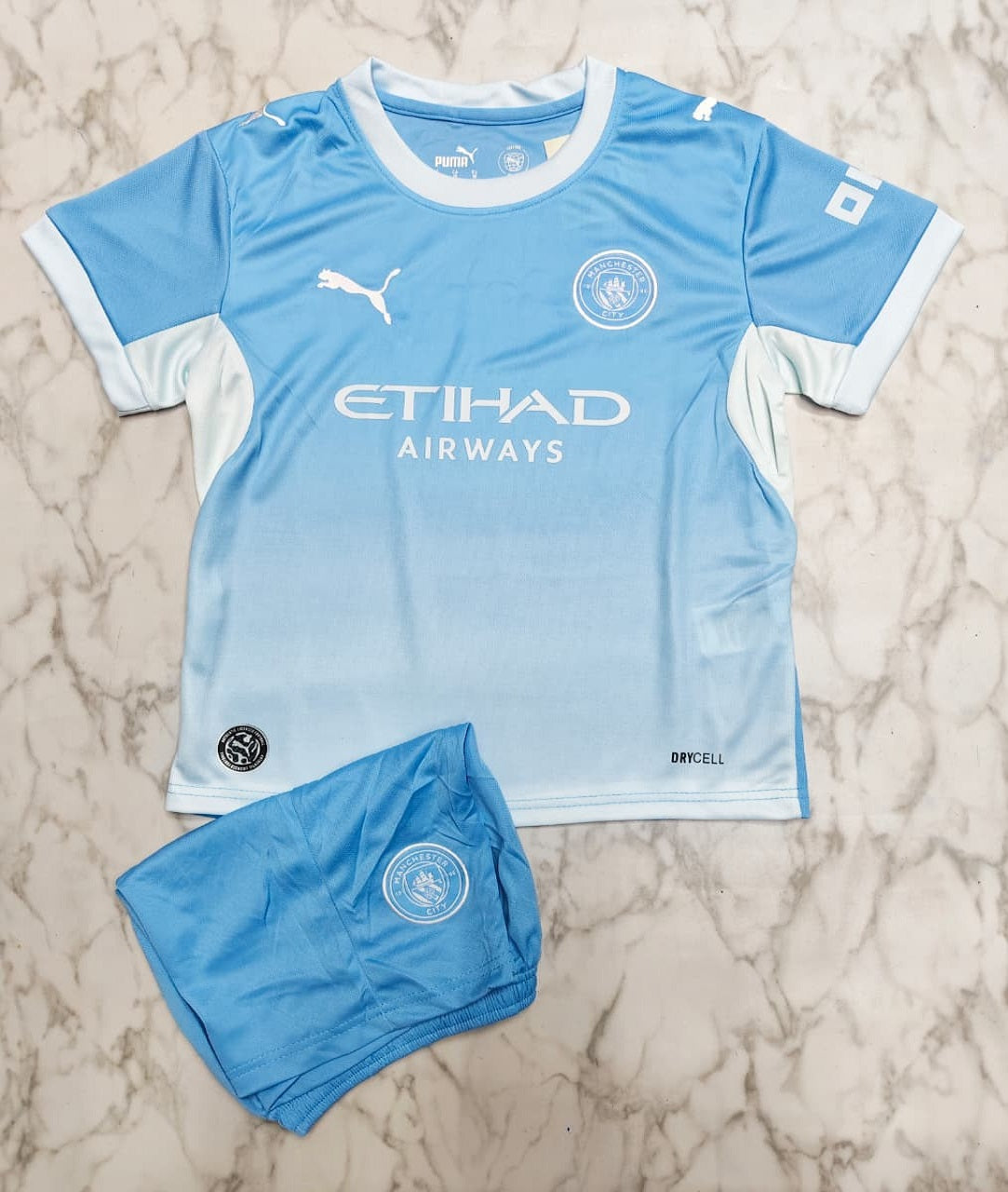 Manchester City Home 26/27 Imported Kids Football Jersey Set (Jersey + Shorts)