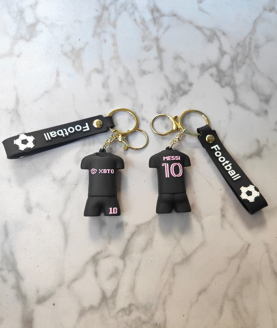 Lionel Messi 10 Inter Miami Black 3D Jersey Keychain