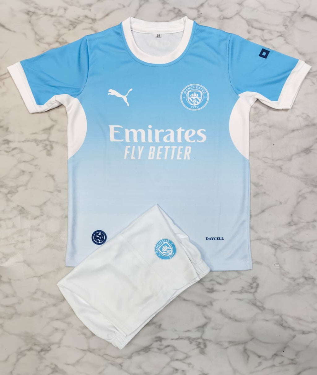 Manchester City Home 26/27 Kids India Football Jersey Set (Jersey + Shorts)