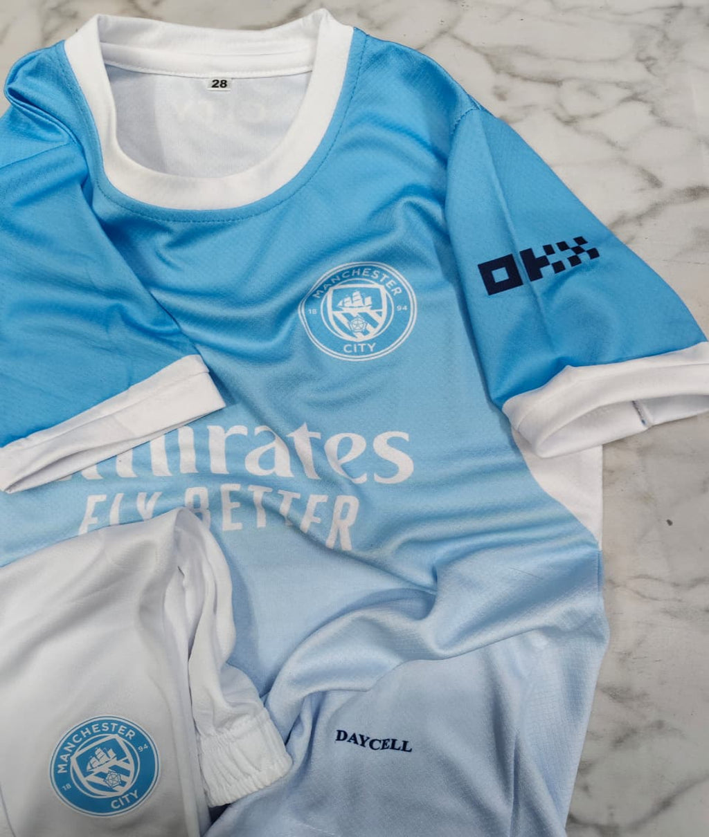 Manchester City Home 26/27 Kids India Football Jersey Set (Jersey + Shorts)