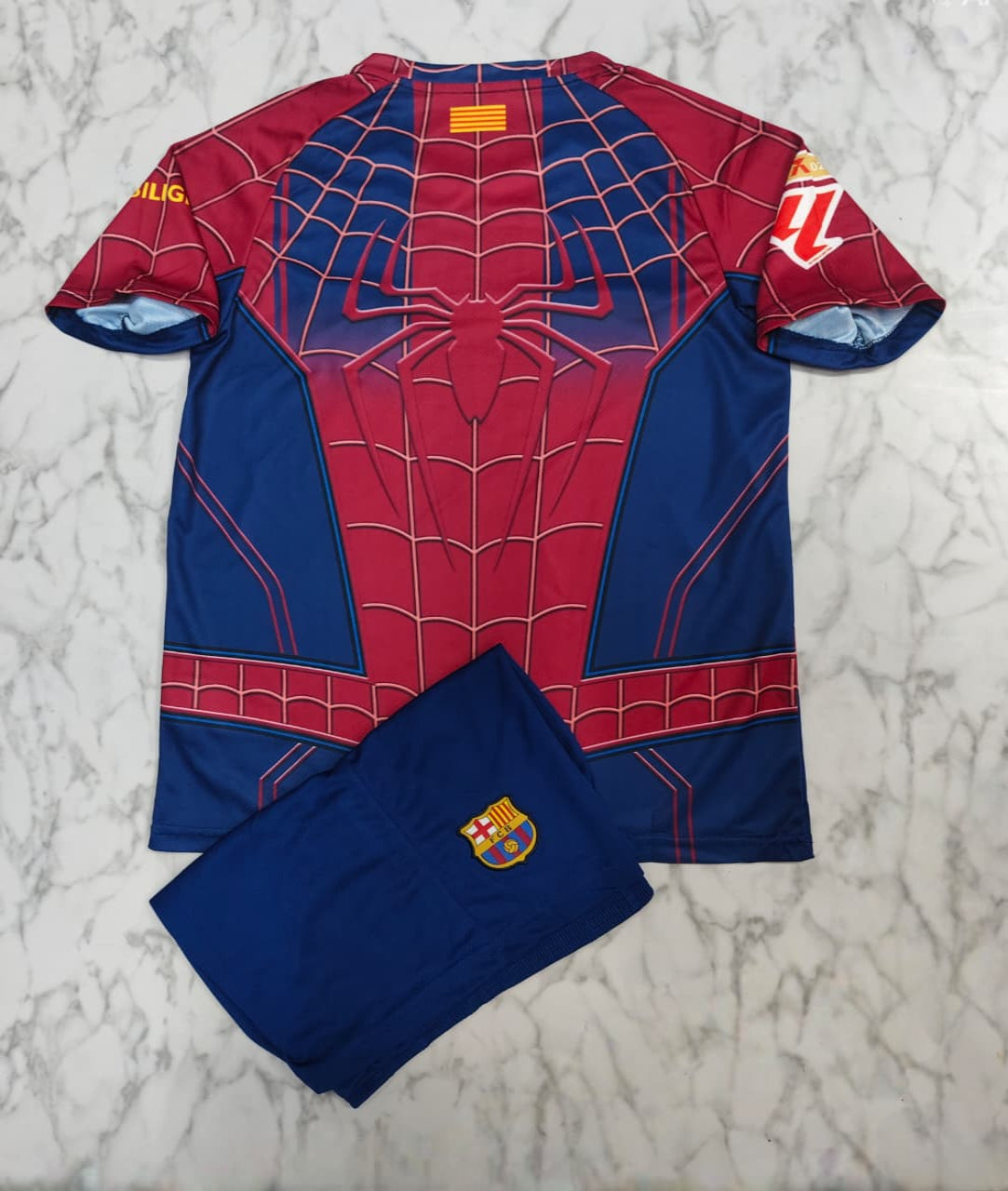 FC Barcelona Special Spiderman Edition 26/27 Football Jersey Set (Jersey + Shorts)
