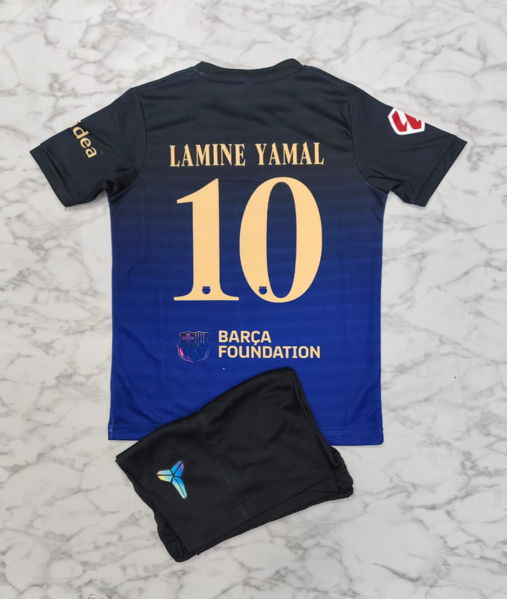 FC Barcelona Away 26/27 Kids India Football Jersey Set (Jersey + Shorts)