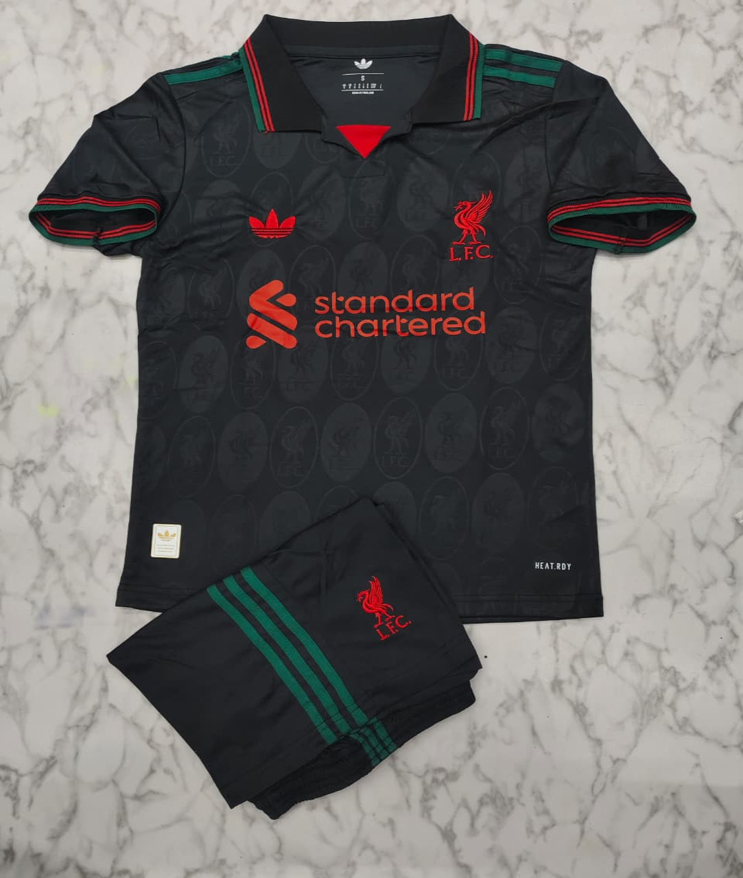 Liverpool Black Special Edition Football Jersey Set (Jersey + Shorts)