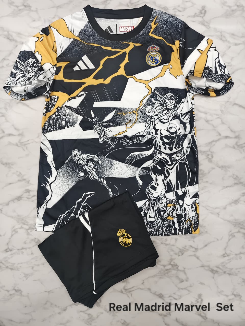 Real Madrid Marvel Special Edition Football Jersey Set (Jersey + Shorts)
