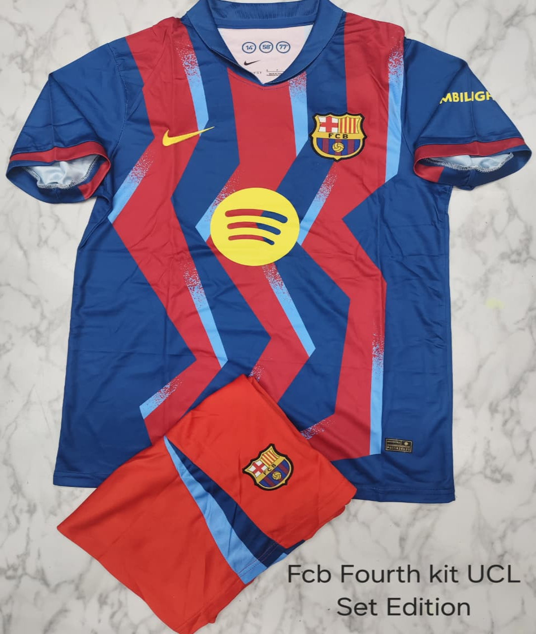 FC Barcelona Fourth UCL Edition Football Jersey Set (Jersey + Shorts)