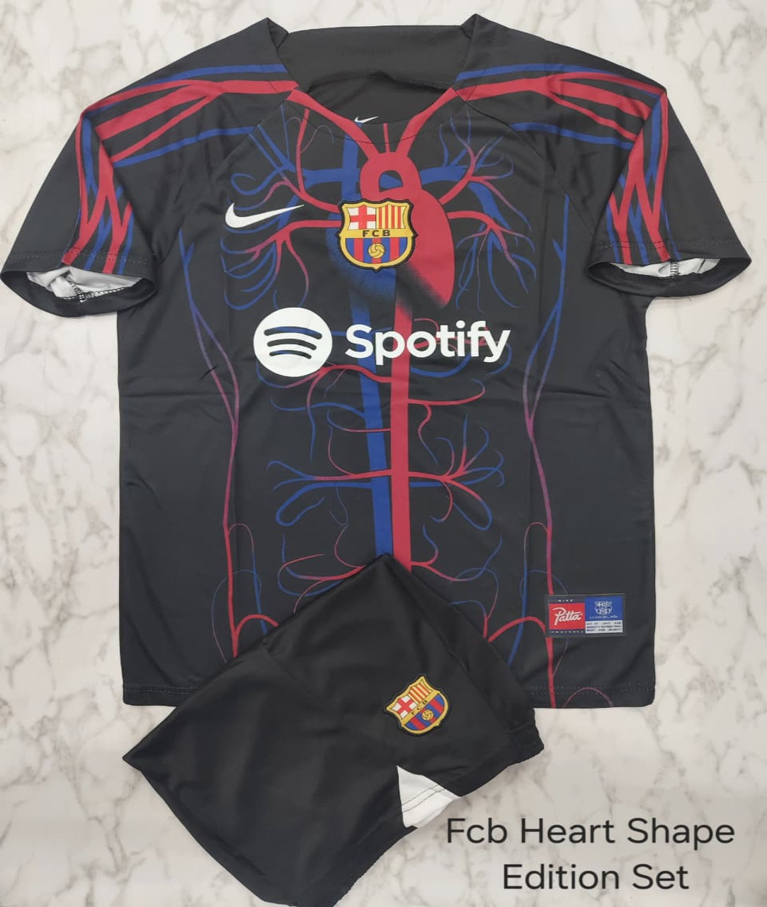FC Barcelona Heart Shape Special Edition Football Jersey Set (Jersey + Shorts)