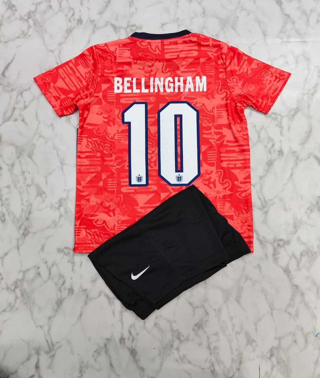 England Away 25/26 Kids India Football Jersey Set (Jersey + Shorts)