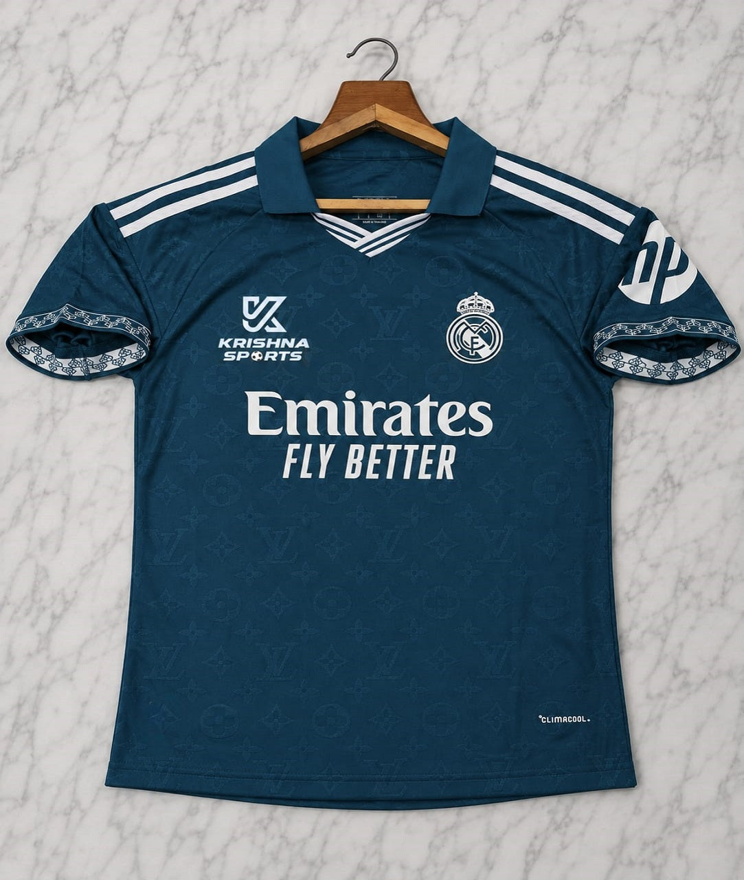 Real Madrid Louis Vuitton (Teal Green) Player Version Football Jersey