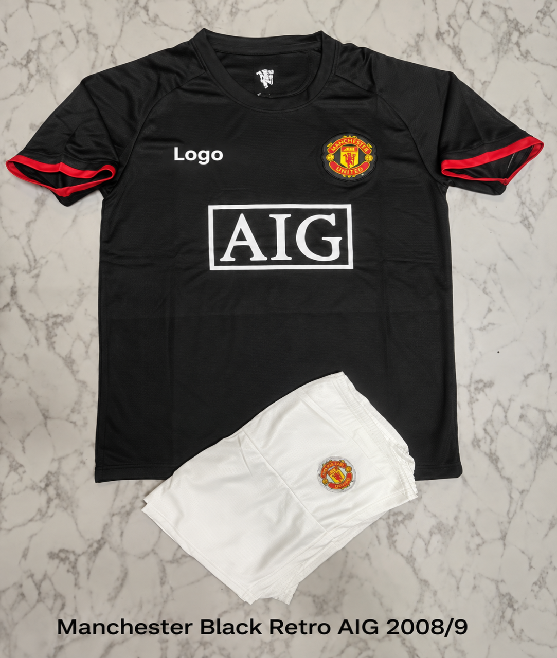 Manchester United Away 2007/08 Retro Football Jersey Set (Jersey + Shorts)