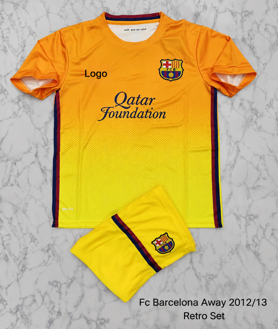 FC Barcelona Away 2012/13 Retro Football Jersey Set (Jersey + Shorts)