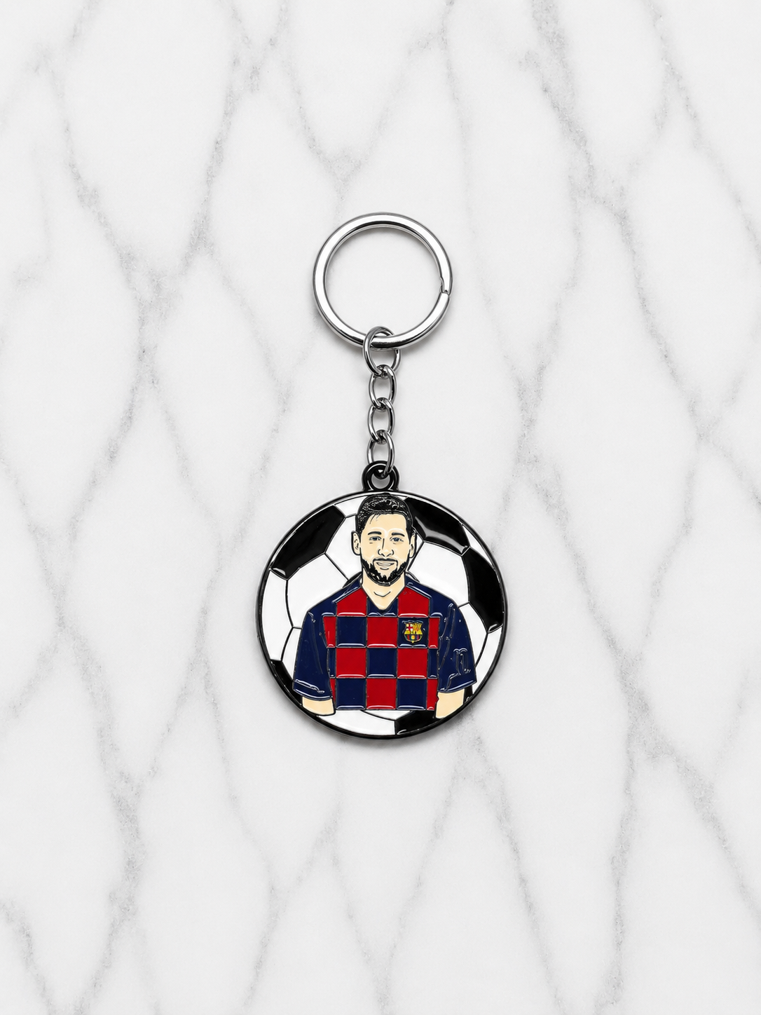 Messi FCB (Checkerboard Jersey) Keychain
